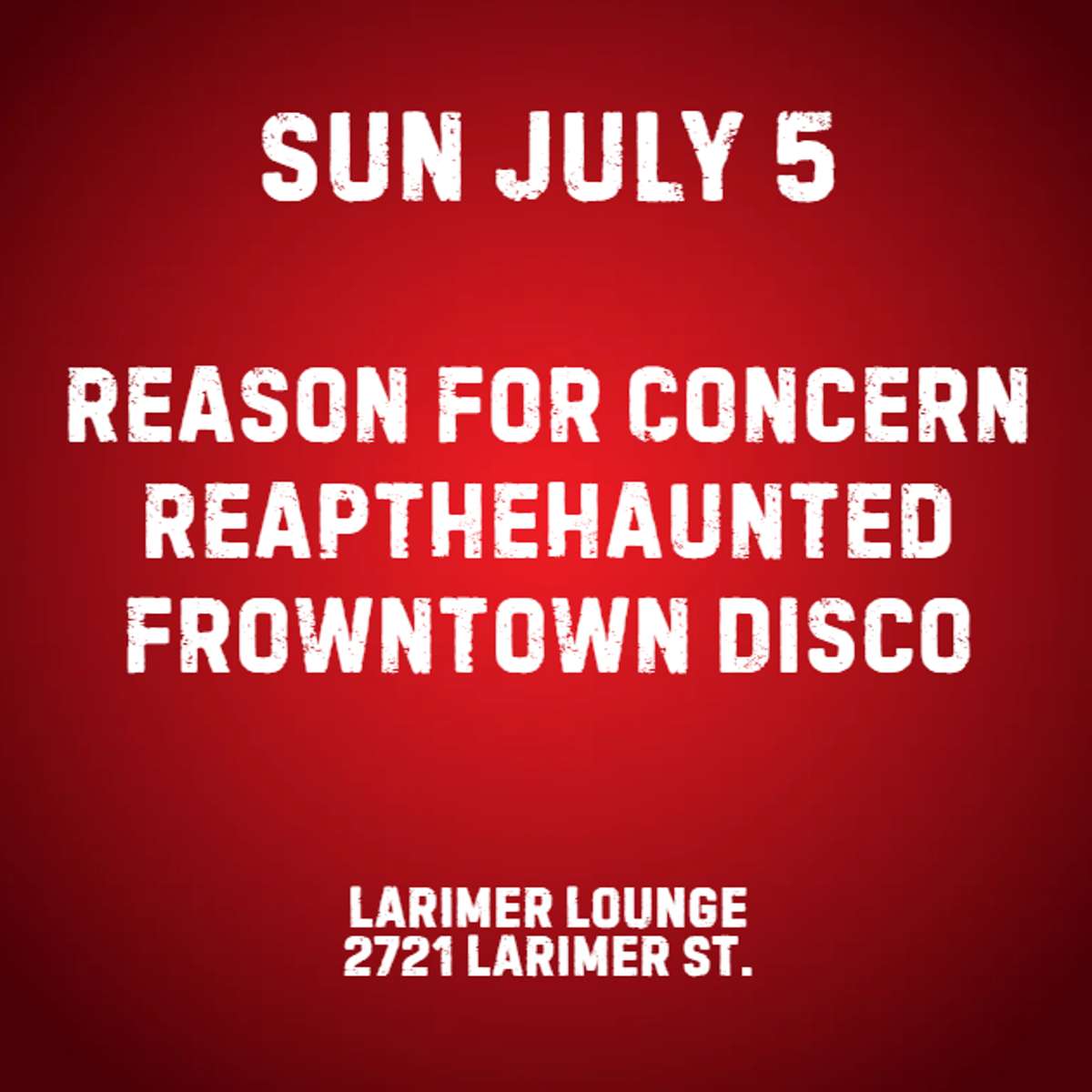 Black Dagger presents Reason For Concern w/ Reapthehaunted + Frowntown Disco