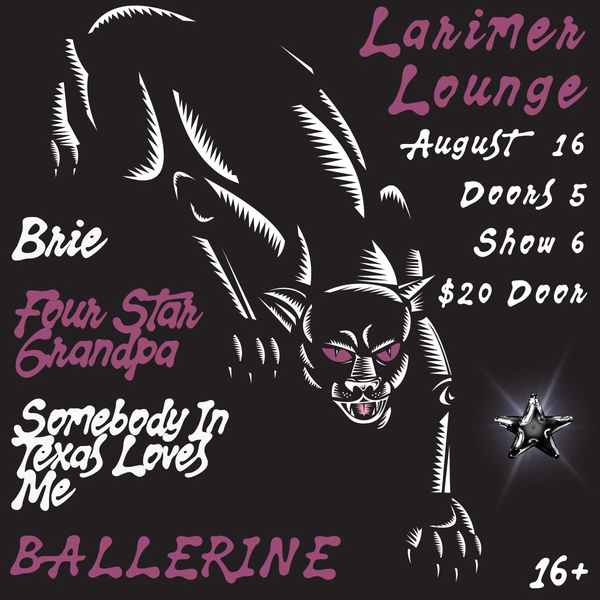 BALLERINE w/ Somebody In Texas Loves Me, four star grandpa + Brie
