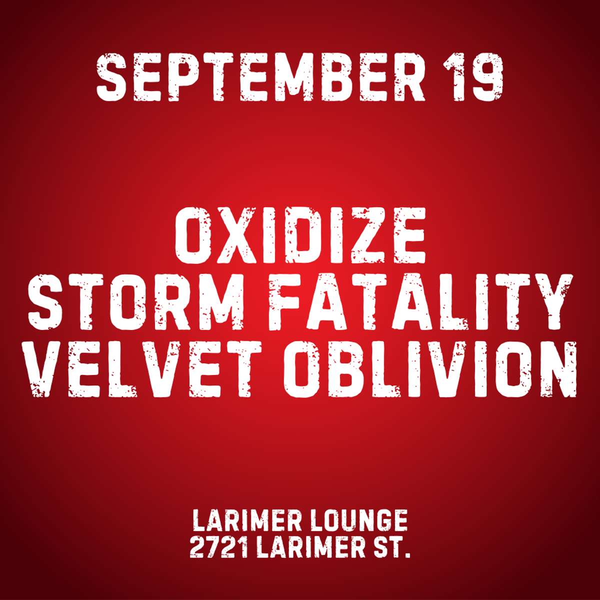 Oxidize w/ Storm Fatality + Velvet Oblivion