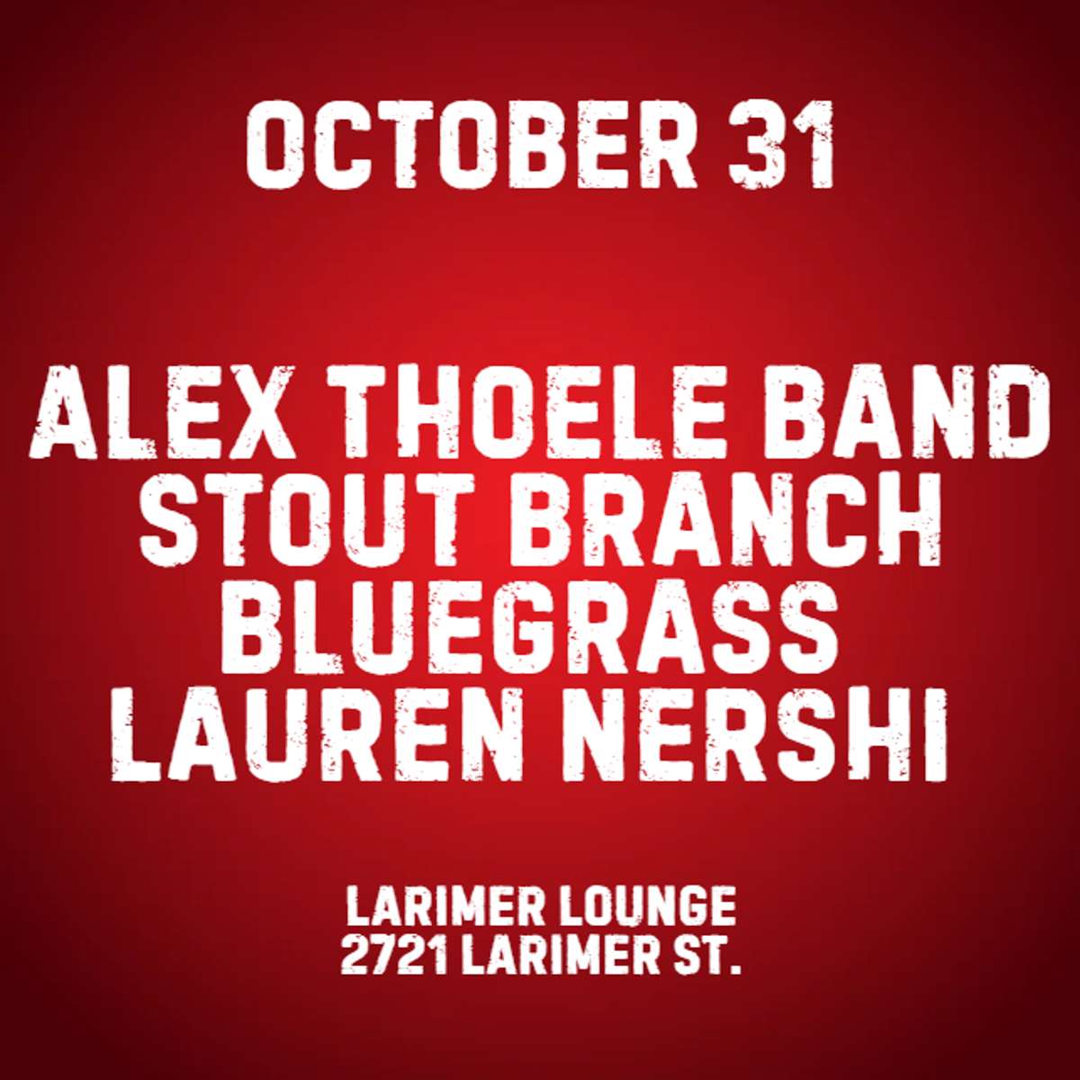 Alex Thoele Band w/ Stout Branch Bluegrass + Lauren Nershi