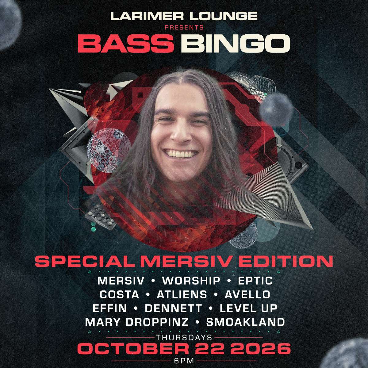 Just announced: BASS BINGO – Mersiv Edition at Larimer Lounge — Oct 23